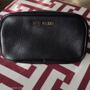 Steve Madden black vegan leather belt bag